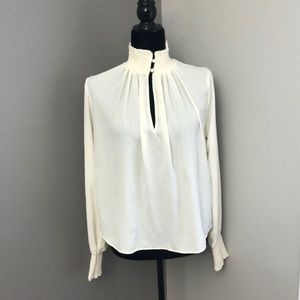 Cream Chiffon Turtle Neck